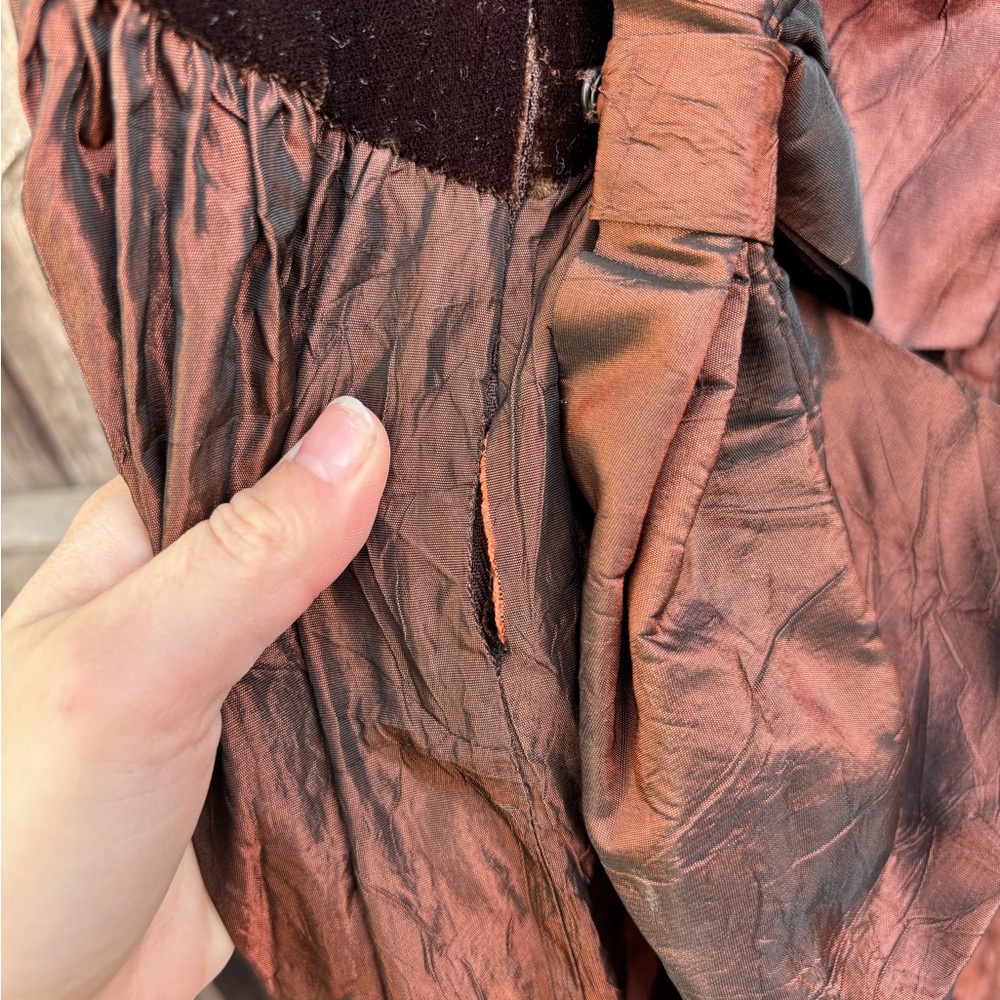 Vtg Brown Velvet Midi Dress - Picture 6 of 8